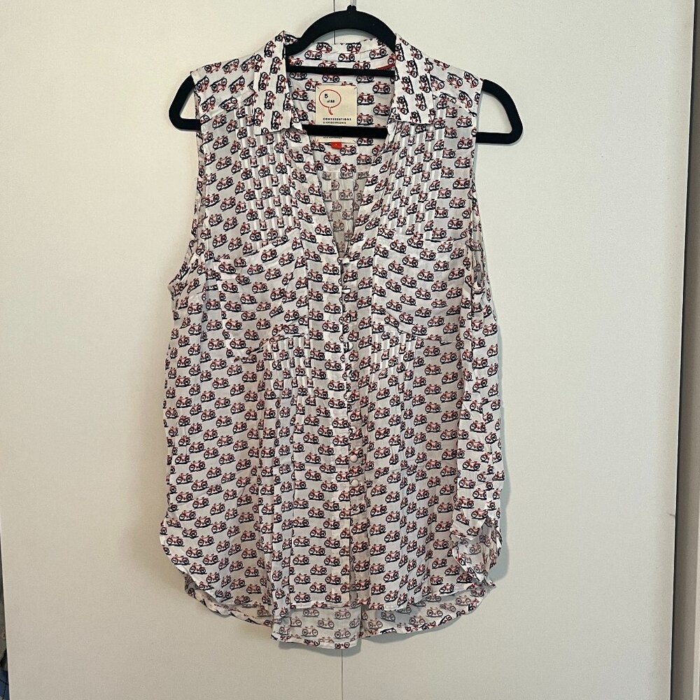 Conversations by Anthropologie Bicycle Sleeveless Blouse
